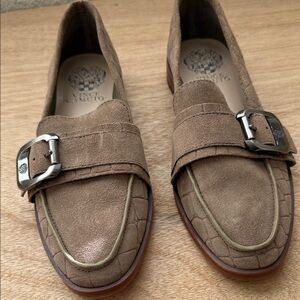 Vince Camuto Brown Loafers with Silver Buckle